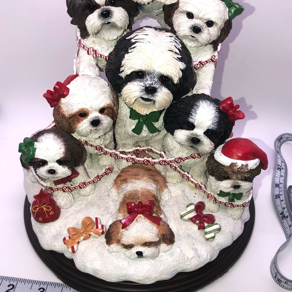 DANBURY MINT Lighted Shih Tzu Family Christmas Tree Very Rare! - Picture 9 of 11